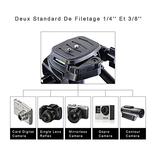 BPS Support Tr  pied Cam  ra ultral  ger de Voyage Hauteur 157cm Max Universel en Aluminium d   Alliage pour Appareil Photo ou Cam  scope Canon Nikon Sony etc avec Sac de Transport     Photographie ou Vid  o
