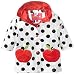 Wippette Baby Girls Infant Waterproof Hooded Polka Dots Raincoat Jacket, White, 12 Months