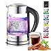 Produktbild 2200W Glas Wasserkocher mit Temperaturwahl 60°C 70°C 80°C 90°, 100°C einstellbar 1,7 Liter Warmhaltefunktion BPA FREE