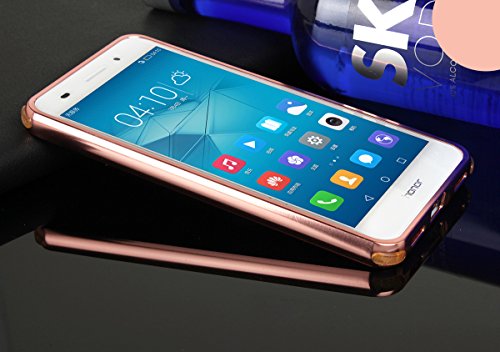 Casefashion Funda Huawei Honor 5A   Huawei Y6 II Caso Carcasa Ultra Slim Thin Metal Frame Bumper Protective Case with Mirror Effect Shockproof Hard PC Back Cover Protector para Huawei Honor 5A   Huawei Y6 II Tel  fono m  vil  Rose Gold 