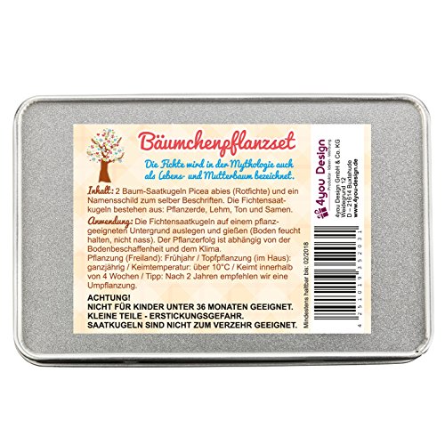 Bäumchen-Pflanz-Set zur Geburt – Fichtensaatkugeln – Geschenk zur Geburt / Taufe – Geschenkidee - 3