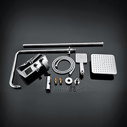 Homelody 3-Funktion Duscharmatur Duschsystem mit LCD Wassertemperatur Display Duschset mit Rainshower Regendusche Handbrause und Duschstange für Dusche - 7