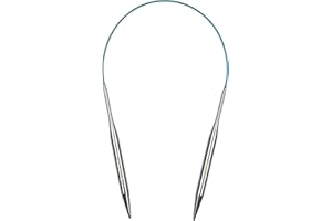 Coopay Aiguilles à Tricoter circulaires de 5.0 mm et 40 cm - Aiguilles circulaires en Acier avec câble Flexible - Aiguilles à Tricoter circulaires Fixes en métal pour Chaussettes. Petits projets