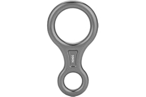 MAGT Klettern Descender, 35KN Abseilgerät Klettern 8 Descender Abseilring Rescue 8 Ring Descender Kletterausrüstung für Outdoor Klettern(Farbe : Grau)