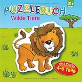 Puzzlebuch Wilde Tiere: 5 Puzzles mit je 4-6 Teilen by