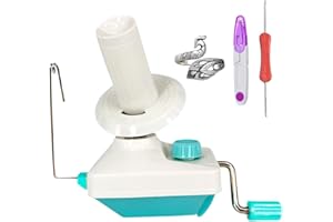 RRIGO Bobinador de bolas de hilo, práctico enrollador de hilo para hilo, combo de bobinador de hilo y enrollador de bolas con fácil instalación para almacenamiento de hilo + 1 ganchillo ajustable + 1