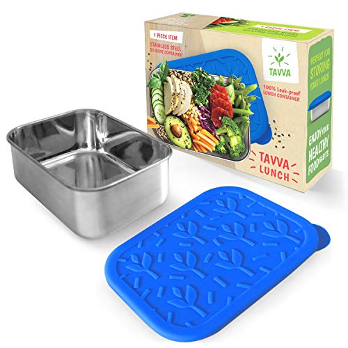 Preisvergleich Produktbild Tavva Brotdose Edelstahl mit Silikondeckel blau