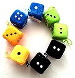 8 X Plüschwürfel Schlüsselanhänger Dice Würfel Auto...