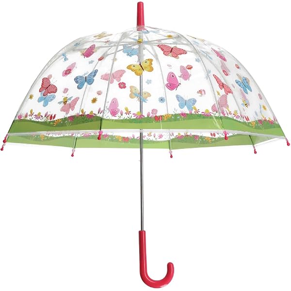 Ombrello Per Bambini Esschert Design PIY Da Colorare Con Fiori E Insetti, Apertura Automatica, 9 Pennarelli Inclusi