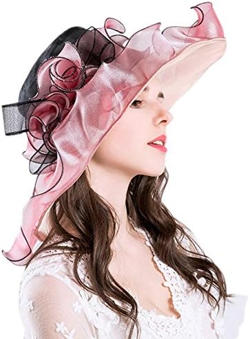 COMFOTAM Comfot Women's Polyester Mesh Bucket Hat Sun Hat, Cute Casual Spring Summer Big Flower Fashion Hat, Champagne