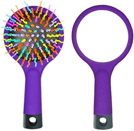 Anti-Static Brush Magic Hair Rainbow With Mirror (Purple)