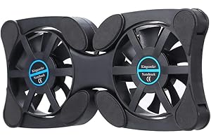 ciciglow Laptop-Kühlpad, 2 Lüfter, Schwarz, Tragbar, Kühlung für 7-Zoll-15-Zoll-Laptops