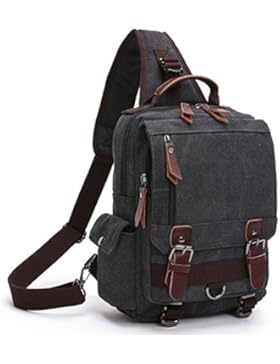 Fresion Retro Canvas Schultertaschen Sling Bag Outdoor Bauchtasche Reisetaschen Unisex Umhängetasche für Jungen...