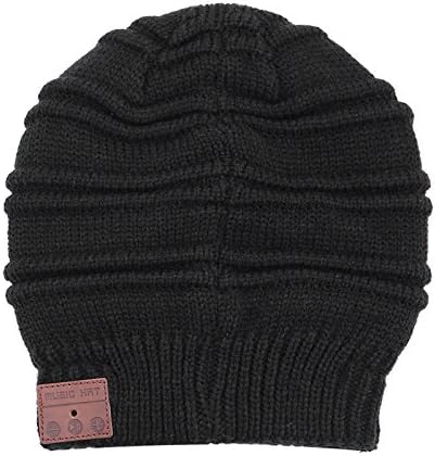 Bluetooth Music Hat Beanie Headphones Cap with Built-in Mic Rechargeable Battery Wireless Handsfree to Answer Phone Calls &amp; Music Control for Smartphones iPhone 6 6S 5 5S 4 4S Android Samsung (Black)