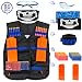 Produktbild SUPAtoys Nerf Tactical Weste für Kinder – Komplettset für Nerf Guns N-Strike Blaster und Elite Serie – mit 2 Quick Reload Clips, Handarmband, Schutzbrille, Tube Face Mask und 80 Nachfüllschaumpfeile