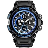 Rosennie Herren Digital Sportuhr Militär Uhr Mode Herrenuhr LED Wasserdicht Armbanduhr Digital Elektronische Sport Armbanduhren Quarz Military Watch für Herren mit Silikon Armband