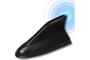 DM TECH Antena Aleta tiburón Coche, Universal se Adapta a Cualquier Tipo de vehículo, con Amplificador FM, Fácil Montaje