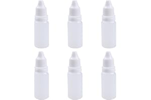 LuenHego 6PCS 15ml Squeeze Bottles Small Plastic Squeezable Dropper Bottles with Lids and White Caps, Empty Dispensing Bottles for Liquid Essential Oil Paint