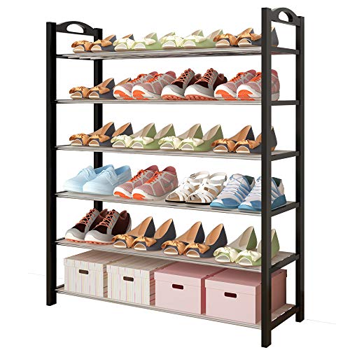 UDEAR Estantería Multiusos Zapatero Organizador Armario de 6 Niveles para 24 Pares de Zapatos Grande