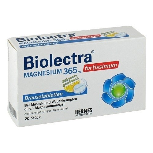 BIOLECTRA Magnesium 365 Fortissimum Lemon Effervescent Tablets (Box of 20)