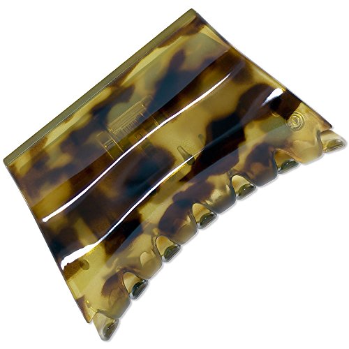 Ebuni | Modern Alice French Hair Claw Clip - Light Tortoiseshell