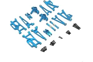 JOYSOG Ricambi RC per Hyper Go 1/14 14209 14210 H14BM Alluminio Anteriore Posteriore Inferiore Superiore Forcellone Volante Coppa Sterzo Kit (Blu)