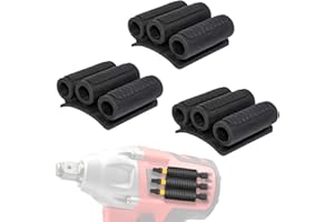 Saipor 3pcs Universal Fit Drill Bit Holders for Impact Drivers and Drills, Drill Bit Sleeve Organizer Strong Adhesive Attach to Impact Drivers, Hold 6 Drill Tips on Side of Power Drill