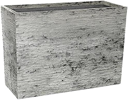 Stone Light DT Series Cast Stone Planter, Size - 31.5  x 13.5 x 22 inches, Color - Grey Cement
