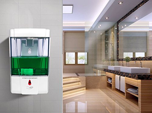 Seifenspender Wandmontage Automatische IR Sensor Seifenspender Automatische Berührungsloses Küche Seife Lotion Pumpe für Küche Badezimmer batteriebetrieben 600 ml - 3