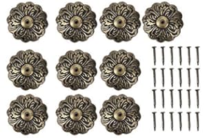 HEEPDD 30 Pezzi Chiodi per tappezzeria, unghia a Testa Larga a Forma di Fiore chiodo Tondo retrò Diametro Testa Colore Antico zigrinatura Ciano puntine di Bronzo per Finitura Nichel