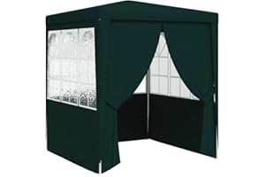 vidaXL Gazebo Professionale con Pareti Tenda per Feste Tendone Copertura Telo di Protezione Padiglione per Eventi 2,5x2,5 m Verde 90 g/m²