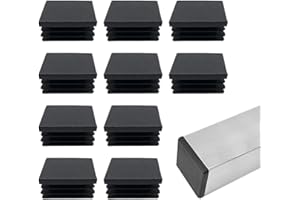 EIYVPRA 10 Pz Tappi a Lamelle 30x30 Mm per Tubo Quadrato, in Plastica PE Neri per Coprire Tubi in Acciaio Inox, Alluminio e Profili