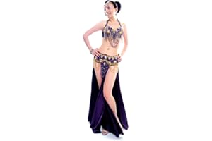 ROYAL SMEELA Vêtements de Danse du Ventre Femme Robe Danse Sexy Strass Soutien-Gorge Ceinture Jupe Danse du Ventre Robe Jupes Longue Flamenco Danse Orientale Femme