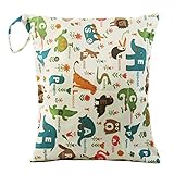 iZiv(TM) Wasserdichtes Baby Wiederverwendbare Nass und Trocken Windel Beutel Organisator Beutel 2 Reißverschluss Printing Wickeltasche - 2