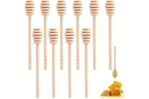 MIHUTU 10 Pezzi Cucchiaini Bastoncini Miele Legno Piccoli, Spargimiele Legno Piccoli,Spargimiele Mini 16 cm Bastoncino Miele Piccolo per Vaso di Miele Jar Ringraziamento/Matrimonio/Battesimo/Comunione