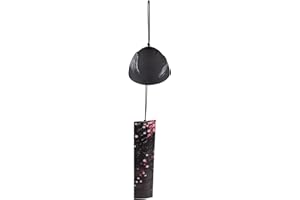SOIMISS Vent de Style Japonais Carillons Iwachu Fonte Temple Vent Cloche Memorial Sympathie Vent Carillons pour L' extérieur Intérieur Bonne Chance Jardin Patio Balcon Décor Noir