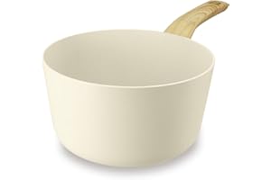 MENASTYL - Casserole 20cm Colorama crème - En Aluminium - Revêtement antiadhésif en céramique - Tous feux dont induction