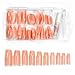 BF New Colored French Acrylic Nail Tips with Tip Box & Glue For Nail Extensions Nail Art Display (100pcs) – Nude Color