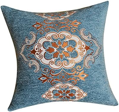 LiWan Sofa cushion car pillow against the pillows lumbar pillow office chair backrest pillow soft pack back set of custom package your ,60*60 with chips, Peacock Blue