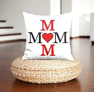 DreamVio Soft Fabric Cushion, Gifts for Mom,Grandma,World's Best Mom,Pyari Mumma,Mummy on Birthday's, Mother's Day Color : White Size : 12 x 12 Inch Design 166