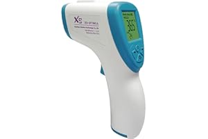 LEYF Termometro digitale per febbre – termometro frontale per adulti, bambini e neonati – display LCD display senza contatto – senza contatto a infrarossi – display a 3 colori – allarme febbre