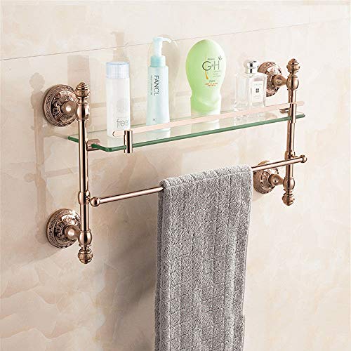 Shower Tray Bathroom set European-style rose gold bath racks bath towel rack wall mount antique ornaments kit Corner Shelf (Color : Toilet Paper Holder)