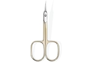 BNG Ciseaux à Cuticules Ciseaux à Ongles CourbéS Professionnels Pour Femmes Hommes, Pince à Cuticules En Acier Inoxydable, Ciseaux à Enlever Les Ongles, Outil De PéDicure Manucure Nail Art (Or)