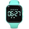 Focwony Non-bluetooth Led Fitness tracker watch,Digital Pedometer watch,with Step Counting/Distance/Calories/Stopwatch/Alarm Clock, Great Gift for Kids Teens Girls Boys Xmas