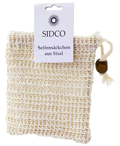 SIDCO ® 1 x Seifennetz Sisal Öko Seifensäckchen Bio natürlich abbaubar Peeling Effekt