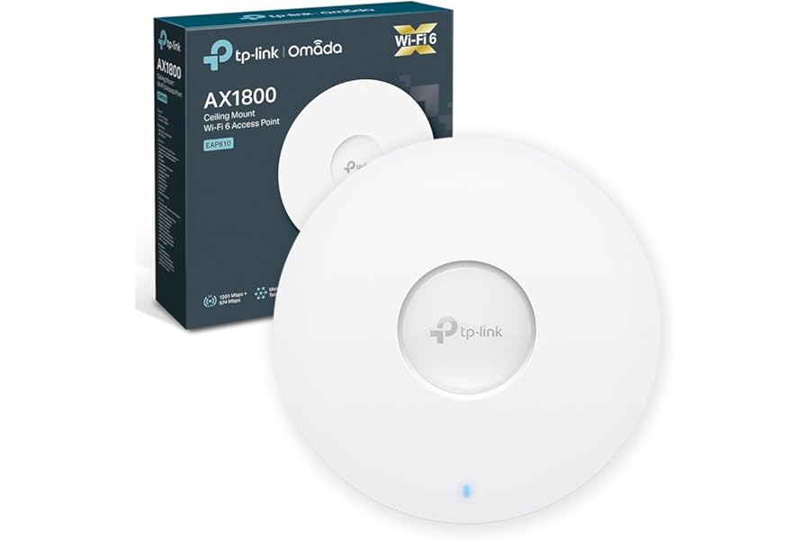 TP-Link EAP610 Access Point, AX1800 Wi-Fi 6 Dual Band Gigabit Wireless Access Points, Power Adapter included, Omada Mesh, Support PoE+Powered or DC, Mount to Wall or Ceiling, Free Software Control
