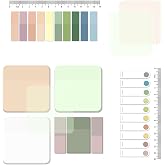 HASTHIP® 700 Sheets Transparent Sticky Notes, Colorful Clear Plastic Memo Pads, PET Waterproof, Oil-Based Pen Friendly, Self-