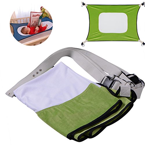 Binrrio Infant Safety Bed - Breathable & Strong Material Baby Healthy Development Hammock for Crib Cot Bed (Grass Green)