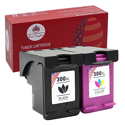 Toner Kingdom 2 Paquete Alto rendimiento Por HP 300XL Cartuchos de tinta Compatible Por HP Photosmart 4690 4750 C4600 D110a Envy 110 114 120 100 Deskjet 2410 2418 2423 2430 D1600 D1650 D1658 D1660 D1663 F2400 F2420 F2480 Impresora  1 Negro   1 Tricolor 
