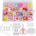 Produktbild Towinle Basteln Perlen Set Bunte Babyperlen DIY Perlen für Kinder Perlen zum Halskette Armbänder Haarband Basteln mit Werkzeuge und Zubehör (520 Stücke)